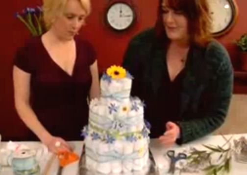 How To Make Baby Shower Diaper Cake Video